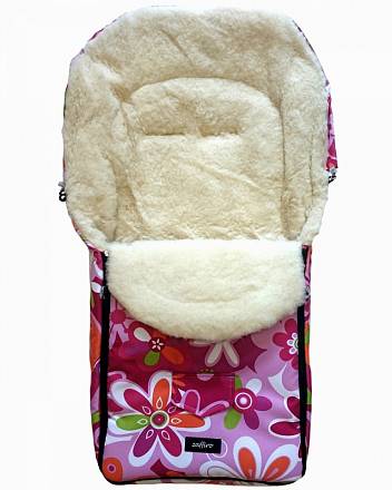 Спальный мешок в коляску №07 из серии North pole, дизайн – пестрые цветы 